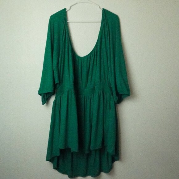 Torrid TEXTURED JERSEY SMOCKED WAIST TOP Womens Plus Size 6X Green NEW NWT - Picture 10 of 14